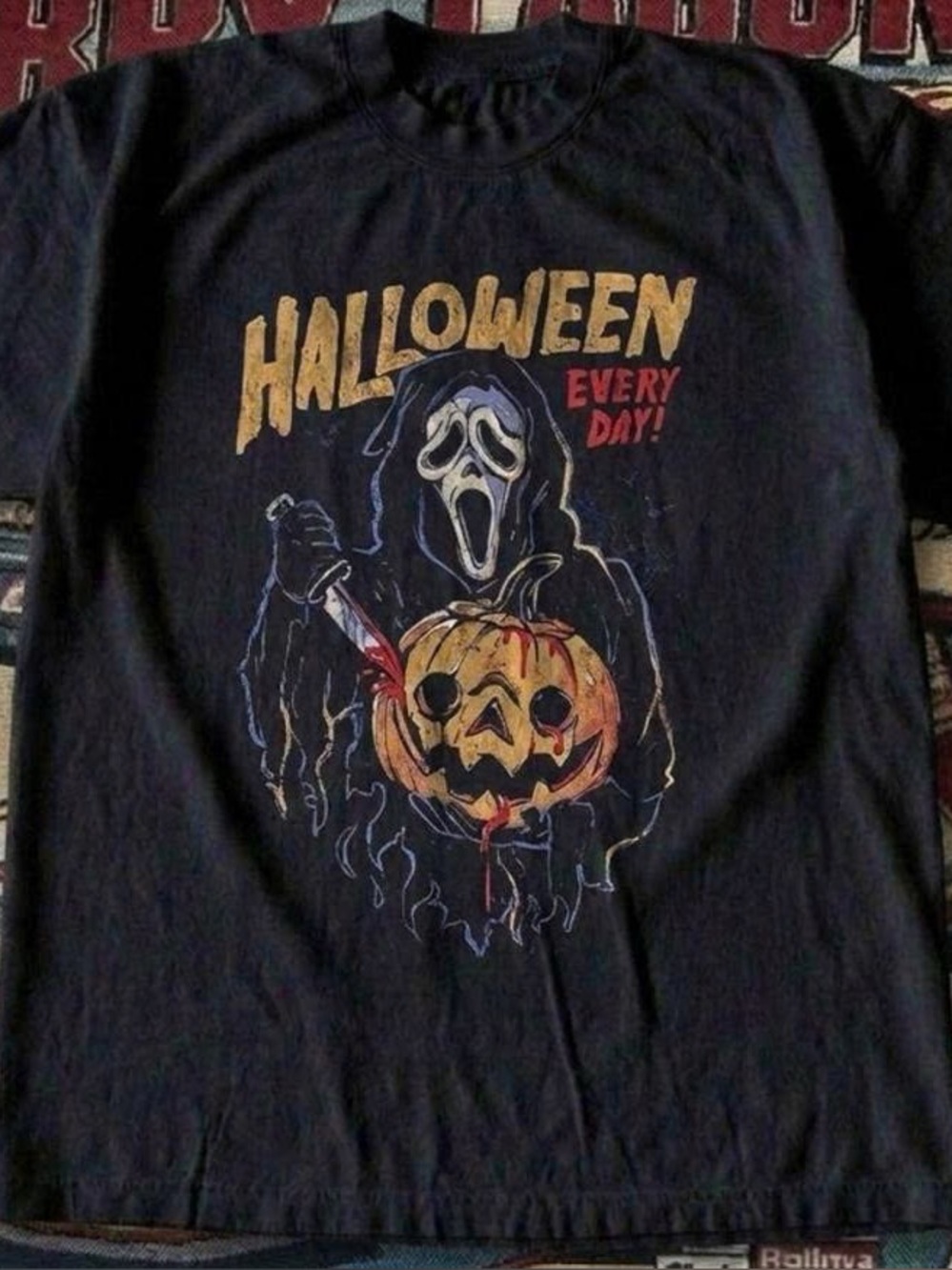 Halloween Every Day Ghost Face T-Shirt Costume Tee - Black